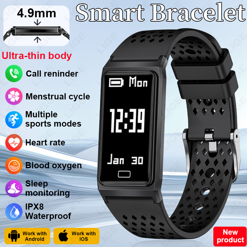 Smartwatch Slim Watches For Men - Gelang Pintar Ultra Tipis 4.9mm, Tali