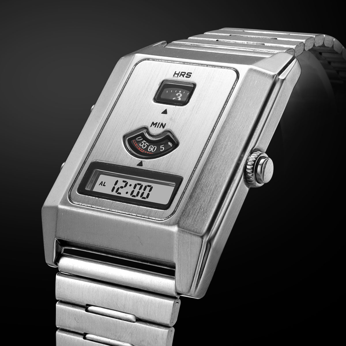 Vintage Digital Watch - Jam Tangan Pria Gerakan Ganda Elektronik