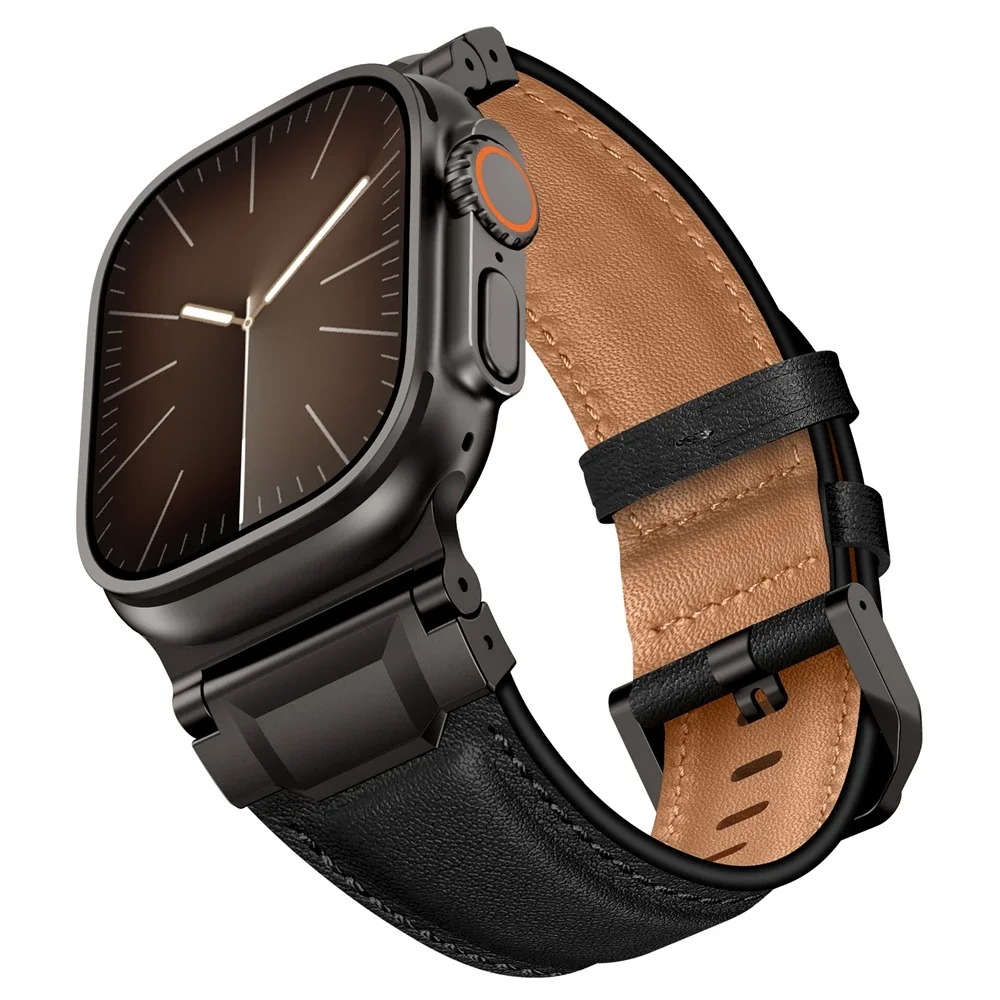 Smartwatch Slim Watches For Men - Tali Kulit Business Armor Untuk Apple