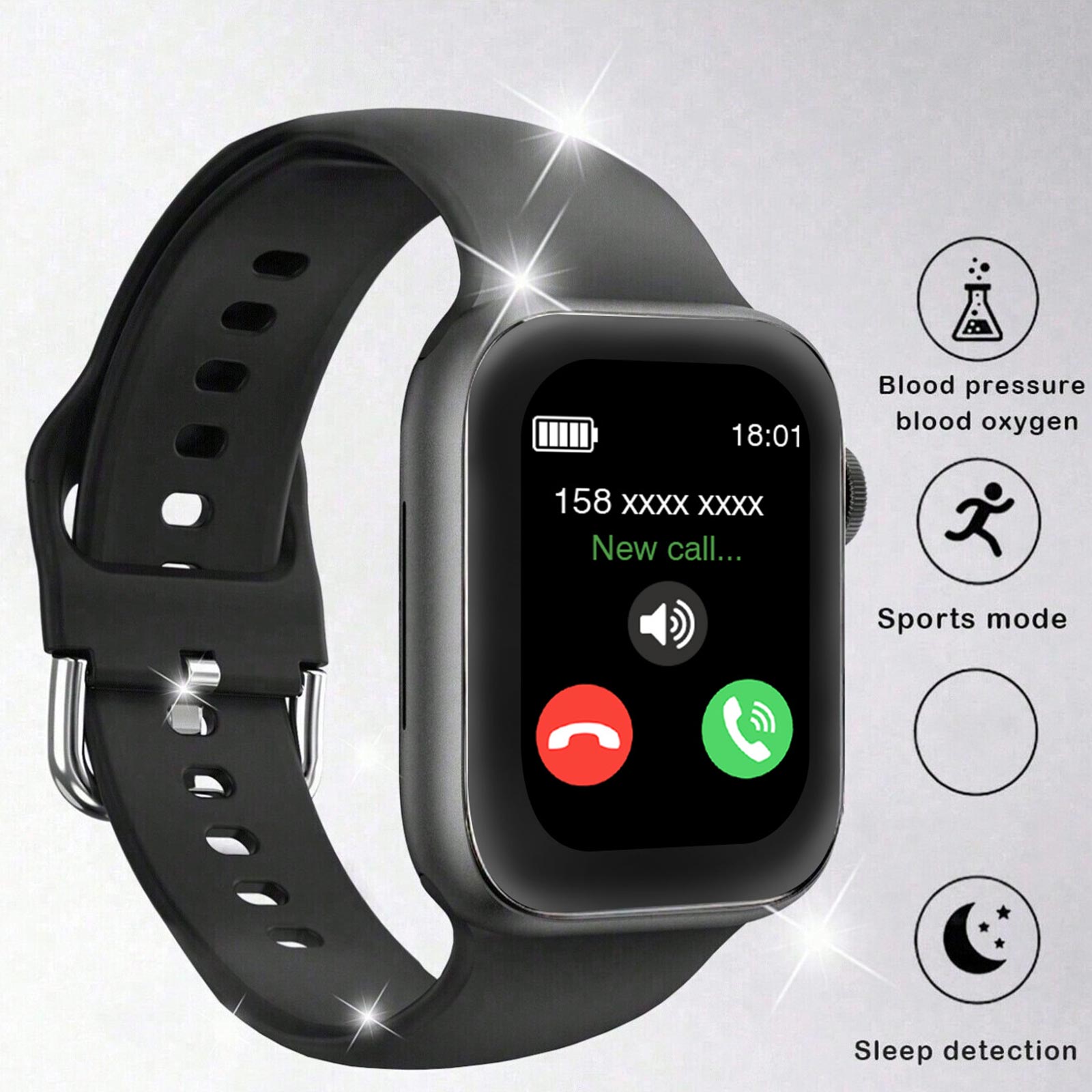 Smartwatch Iphone Watch For Men - Jam Tangan Pintar, Panggilan/Dial Nirkabel, Mode