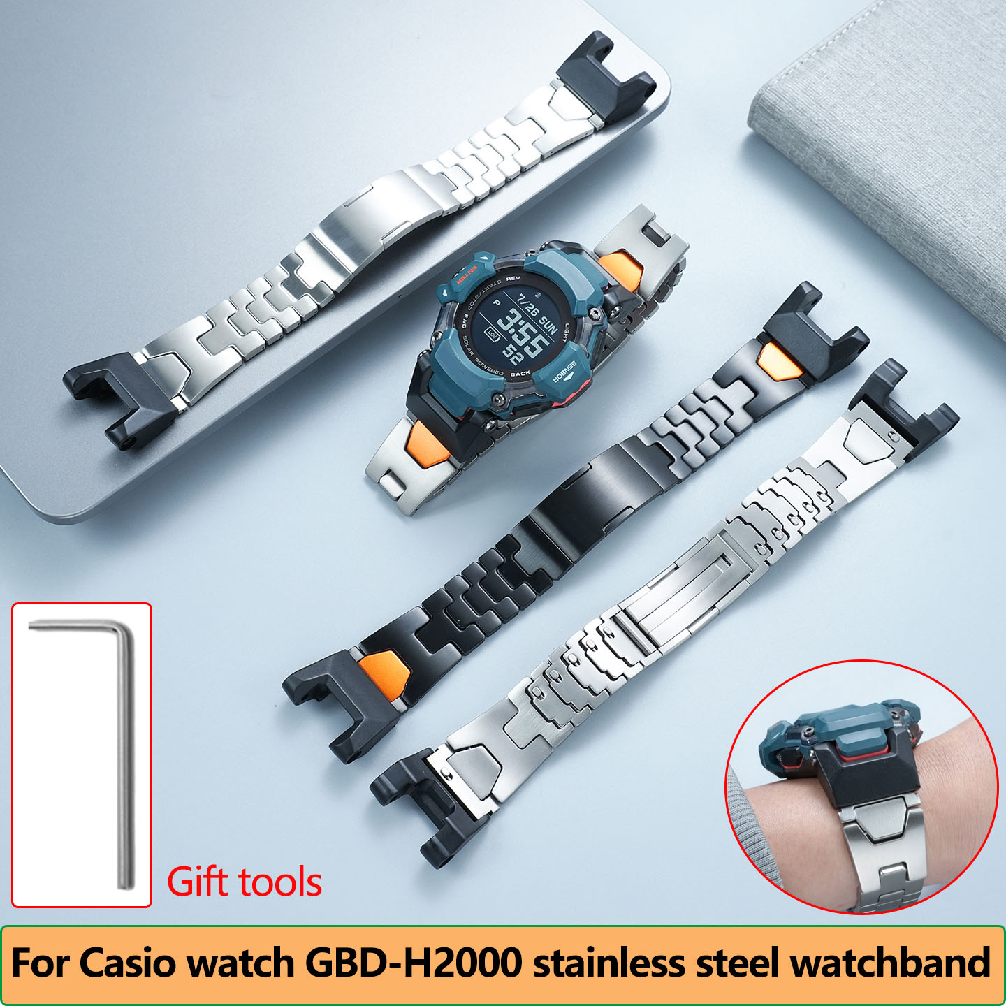 Casio Watches Smartwatch - GBD-H2000 Gelang Tali Logam Tahan Air