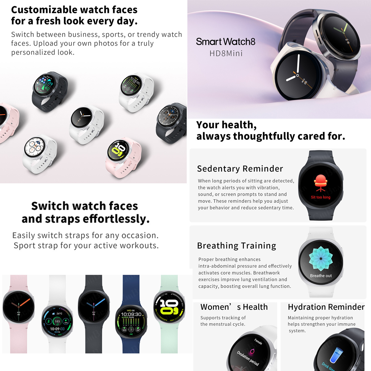 Jam Tangan Baru 2026 8 Mini GP - Smartwatch Health Watches ulasan dan harga
