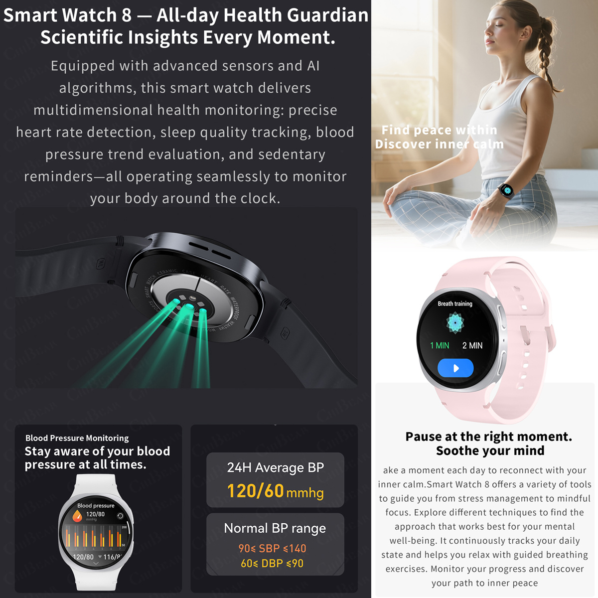 Jam Tangan Baru 2026 8 Mini GP - Smartwatch Health Watches ulasan dan harga