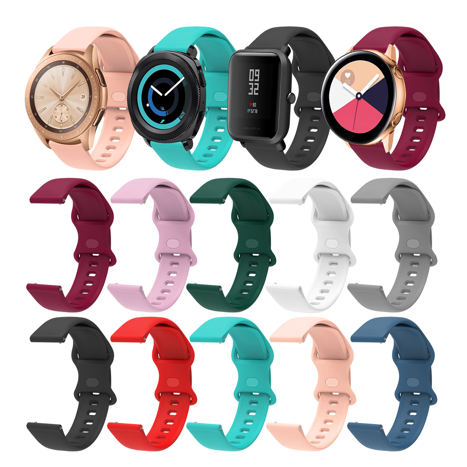 Gelang silikon 20mm 22mm untuk - Titan Watches Smartwatch ulasan dan harga