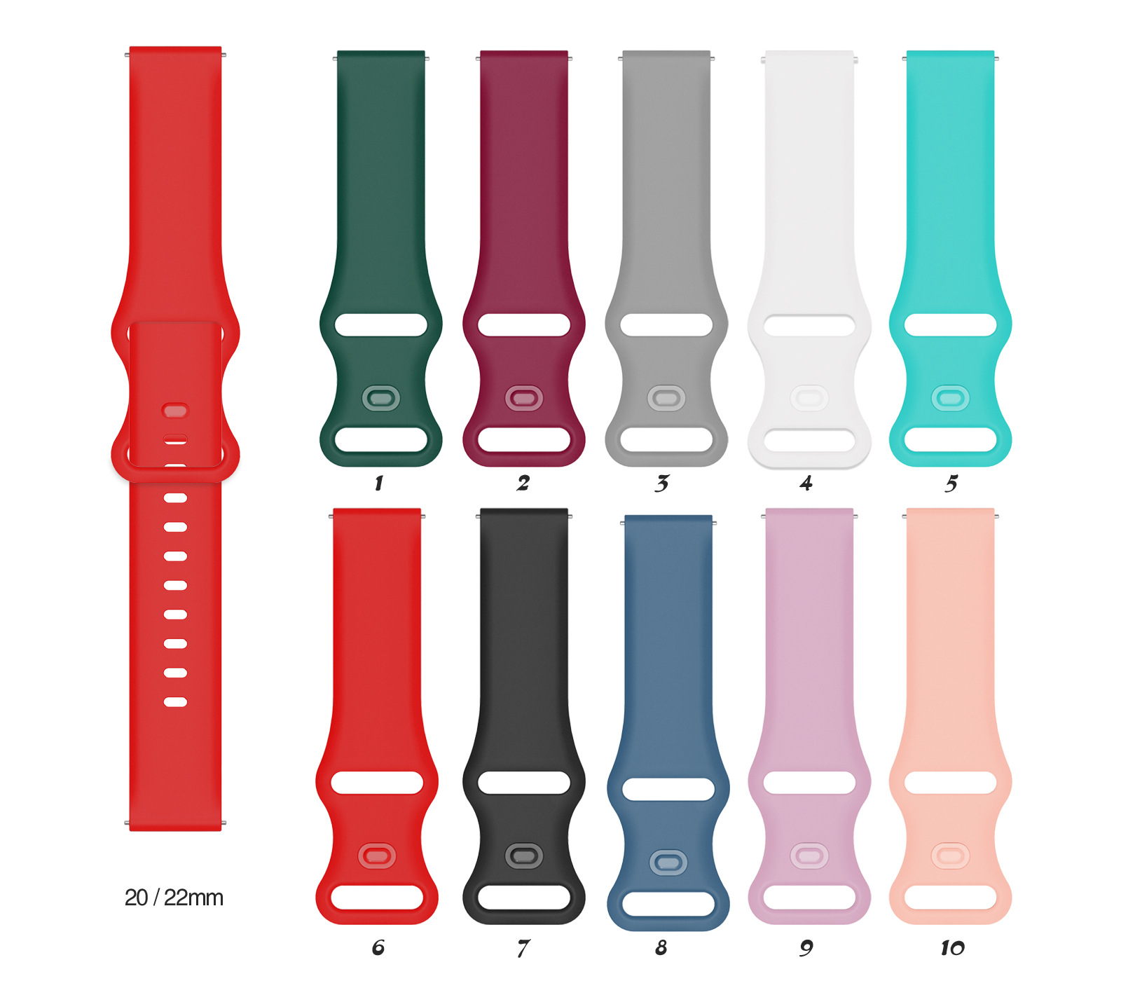 Gelang silikon 20mm 22mm untuk - Titan Watches Smartwatch ulasan dan harga