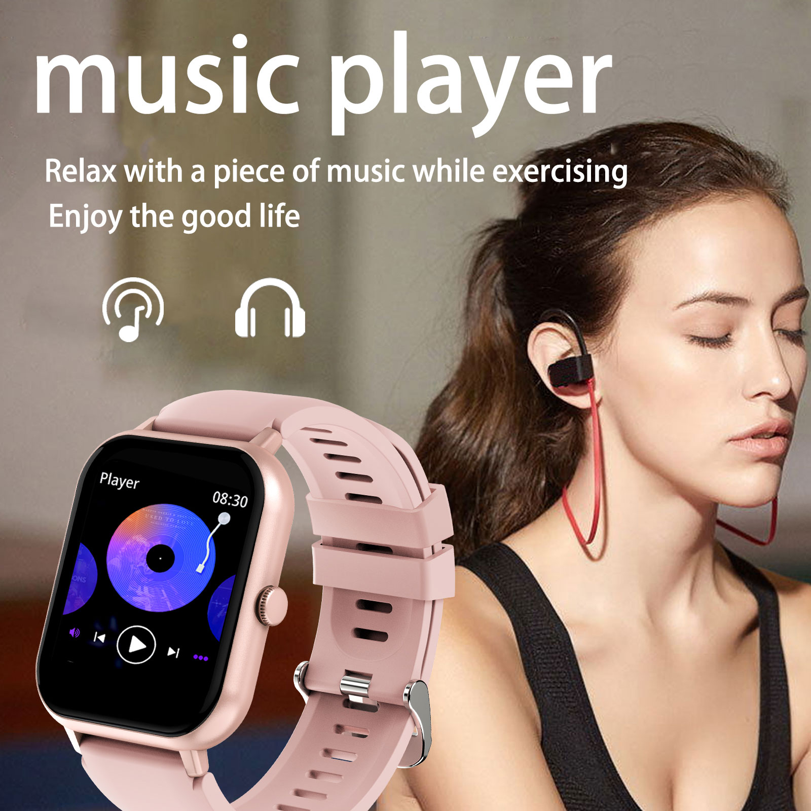 Jam tangan pintar 1.44 inci, p - Smartwatch Iphone Watch For Men ulasan dan harga